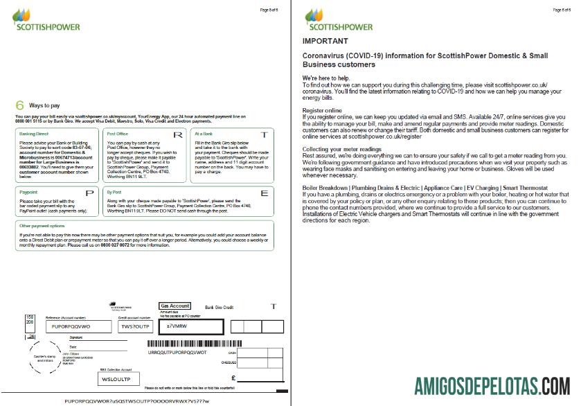 em branco Modelo de projeto de lei de serviços públicos de energia escocesa da Escócia em formatos Word e PDF, 6 páginas, 5 6 páginas